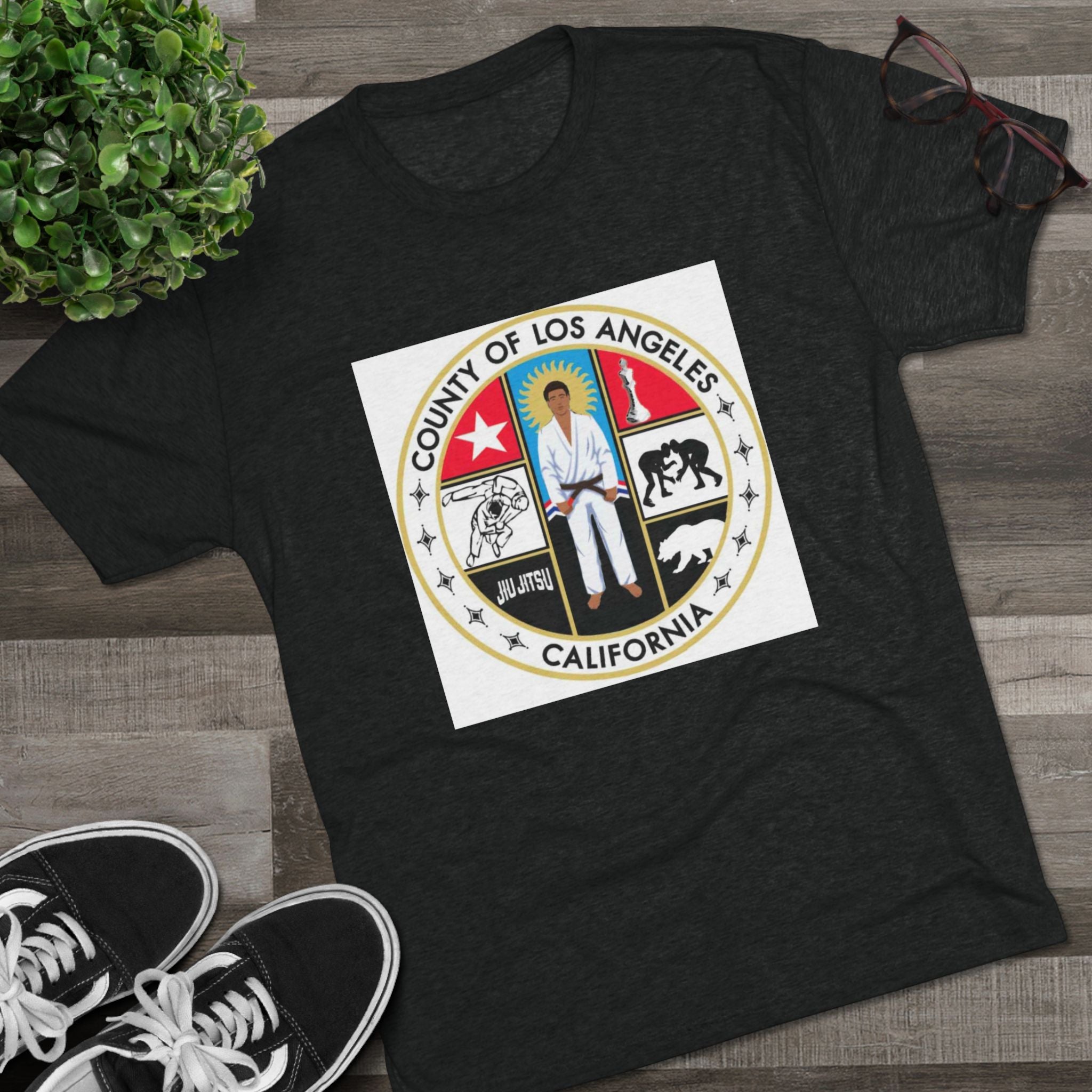 California State Jiu Jitsu Seal  Tri-Blend Crew Tee