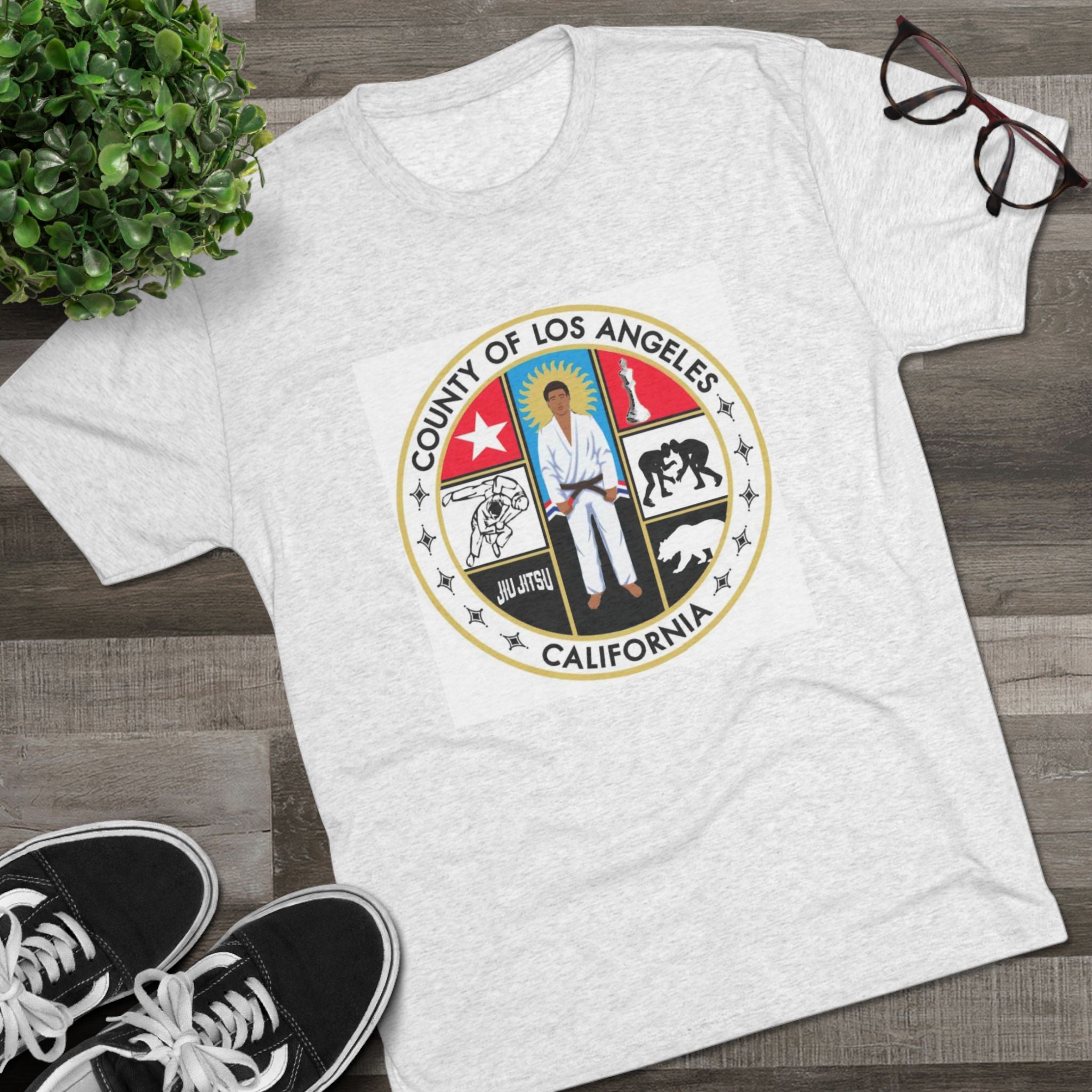 California State Jiu Jitsu Seal  Tri-Blend Crew Tee