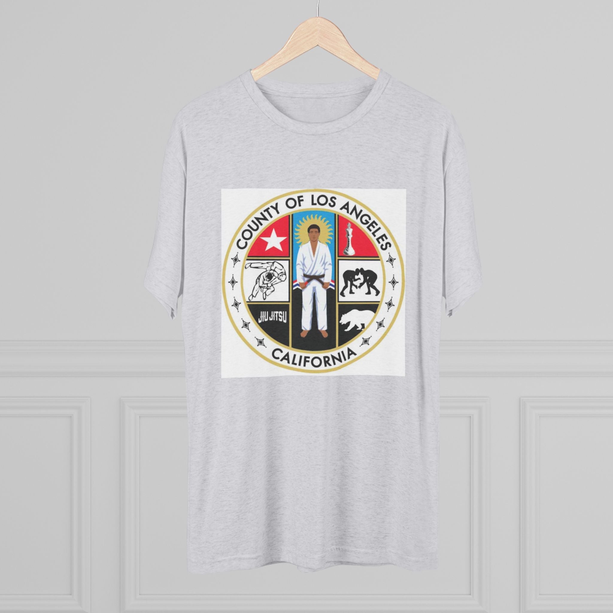 California State Jiu Jitsu Seal  Tri-Blend Crew Tee