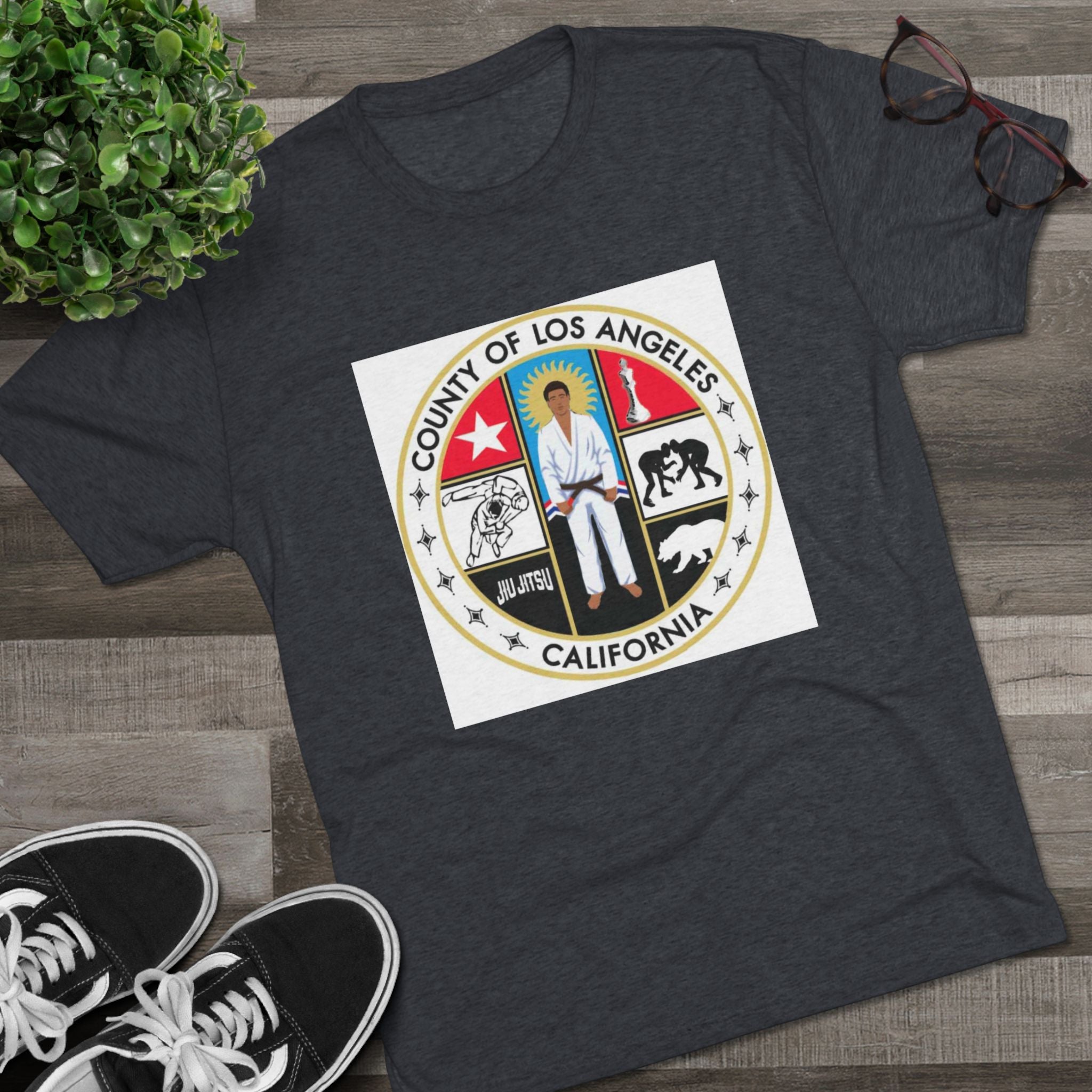 California State Jiu Jitsu Seal  Tri-Blend Crew Tee