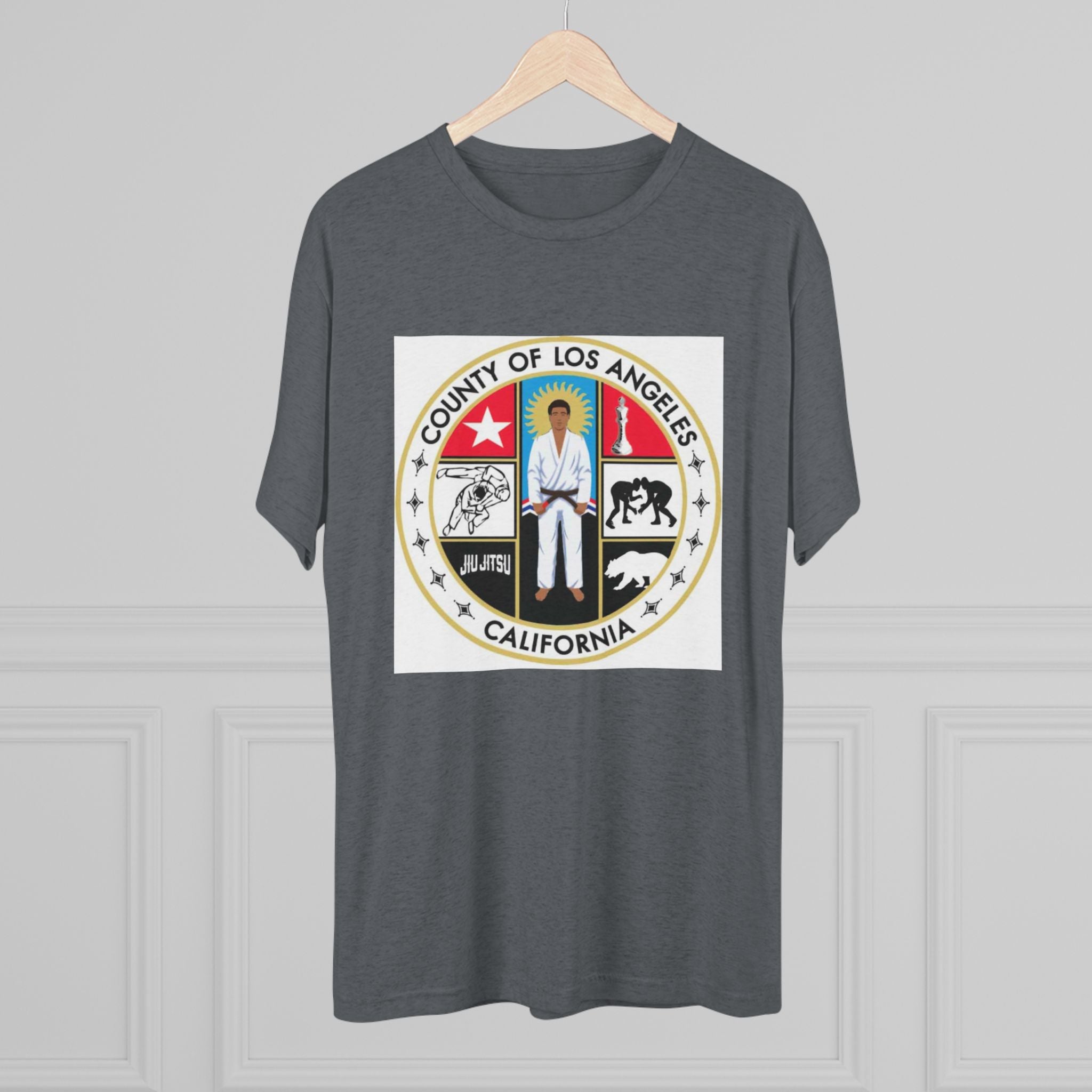 California State Jiu Jitsu Seal  Tri-Blend Crew Tee