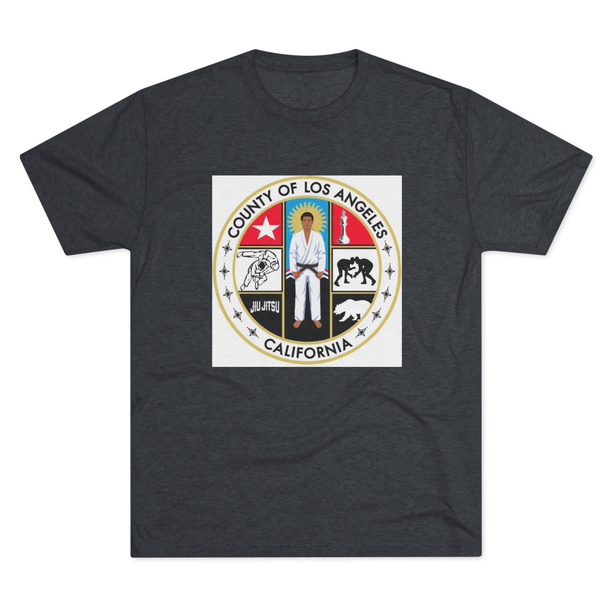 California State Jiu Jitsu Seal  Tri-Blend Crew Tee