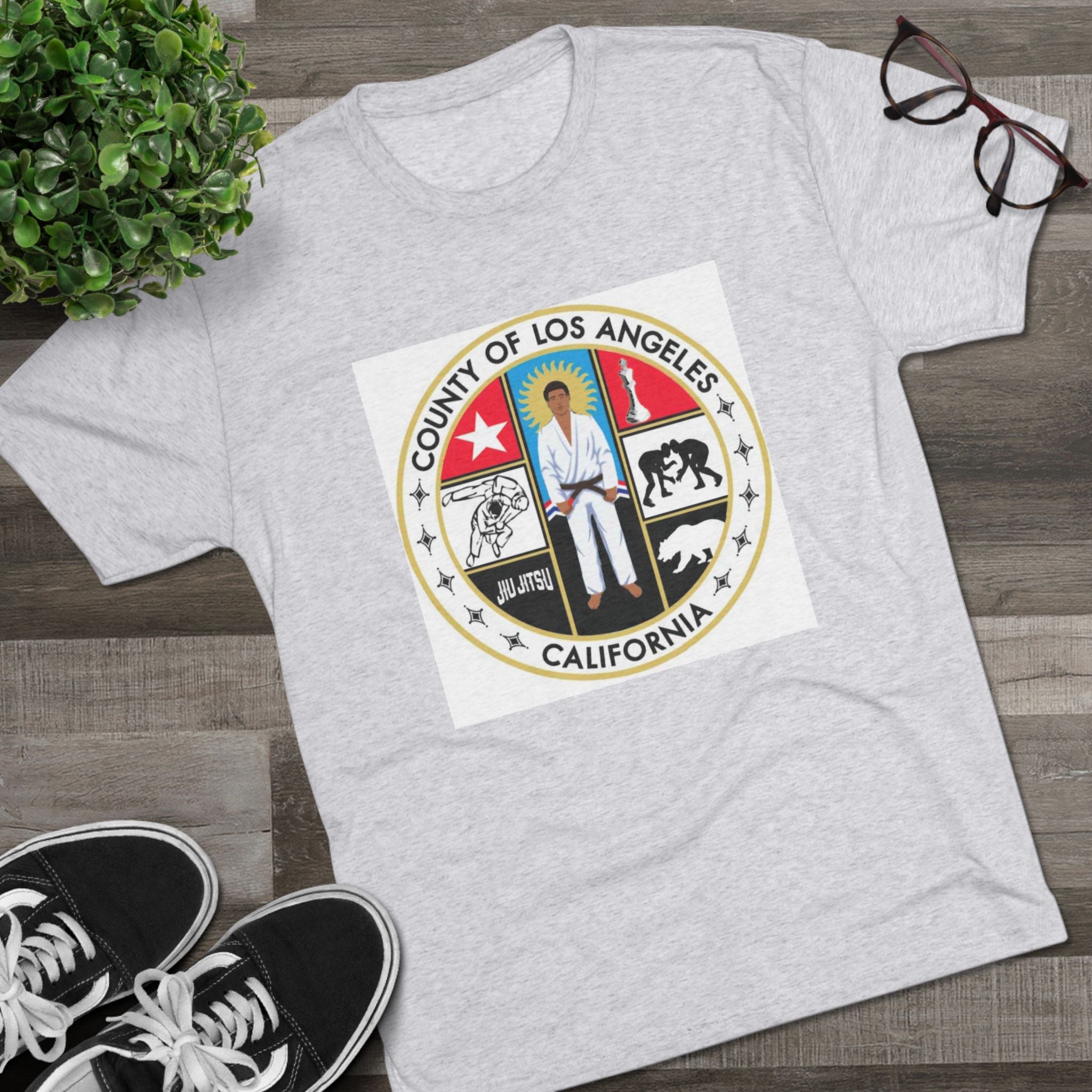 California State Jiu Jitsu Seal  Tri-Blend Crew Tee