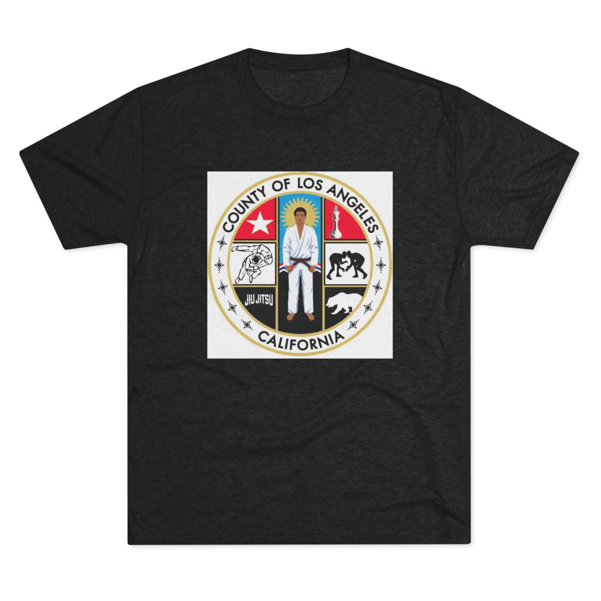 California State Jiu Jitsu Seal  Tri-Blend Crew Tee