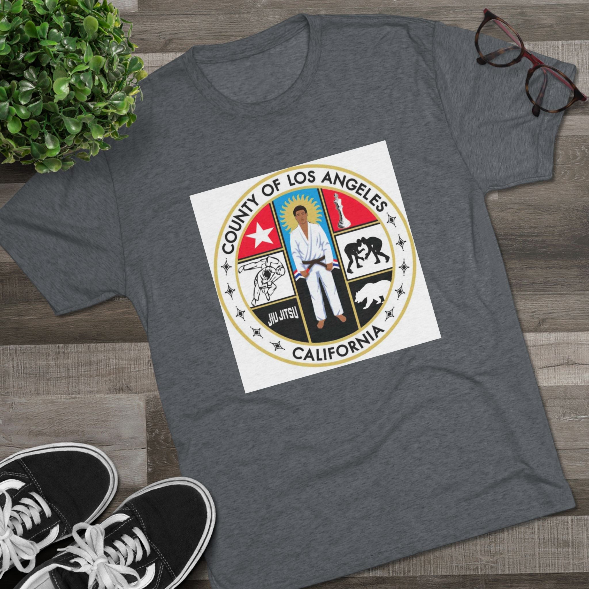 California State Jiu Jitsu Seal  Tri-Blend Crew Tee