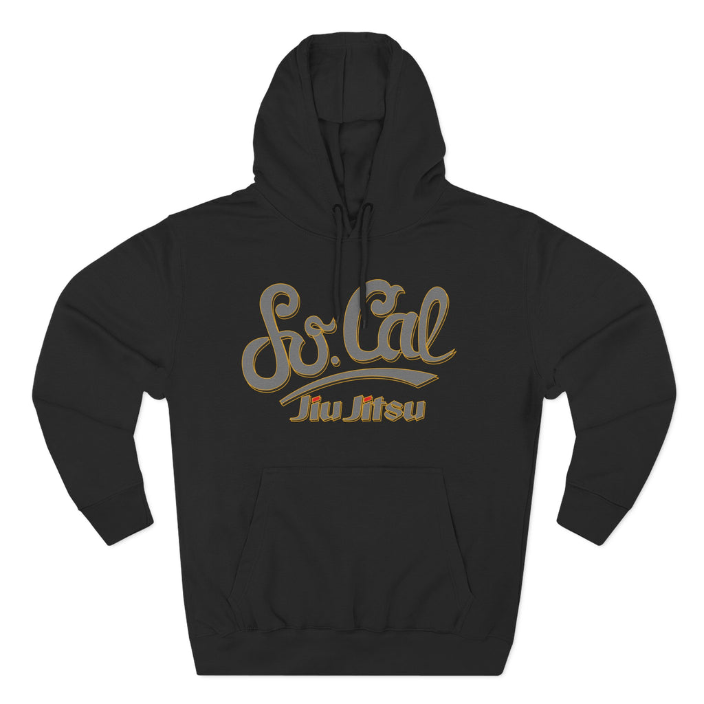 Grey So Cal Jiu Jitsu Hoodie, Comfortable Fleece, Perfect for Training and Casual Wear, Gift for Martial Arts Enthusiasts, Unisex Hoodie