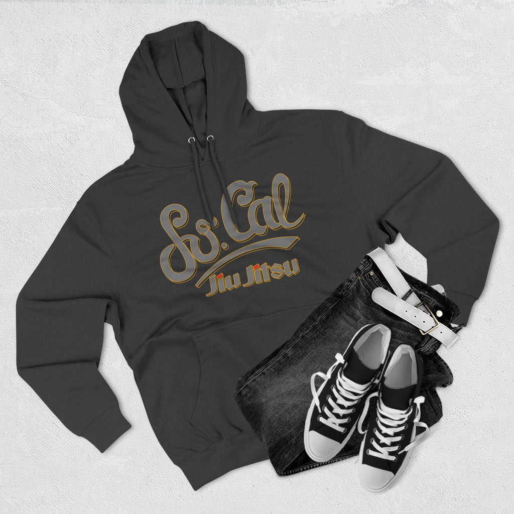 Grey So Cal Jiu Jitsu Hoodie, Comfortable Fleece, Perfect for Training and Casual Wear, Gift for Martial Arts Enthusiasts, Unisex Hoodie