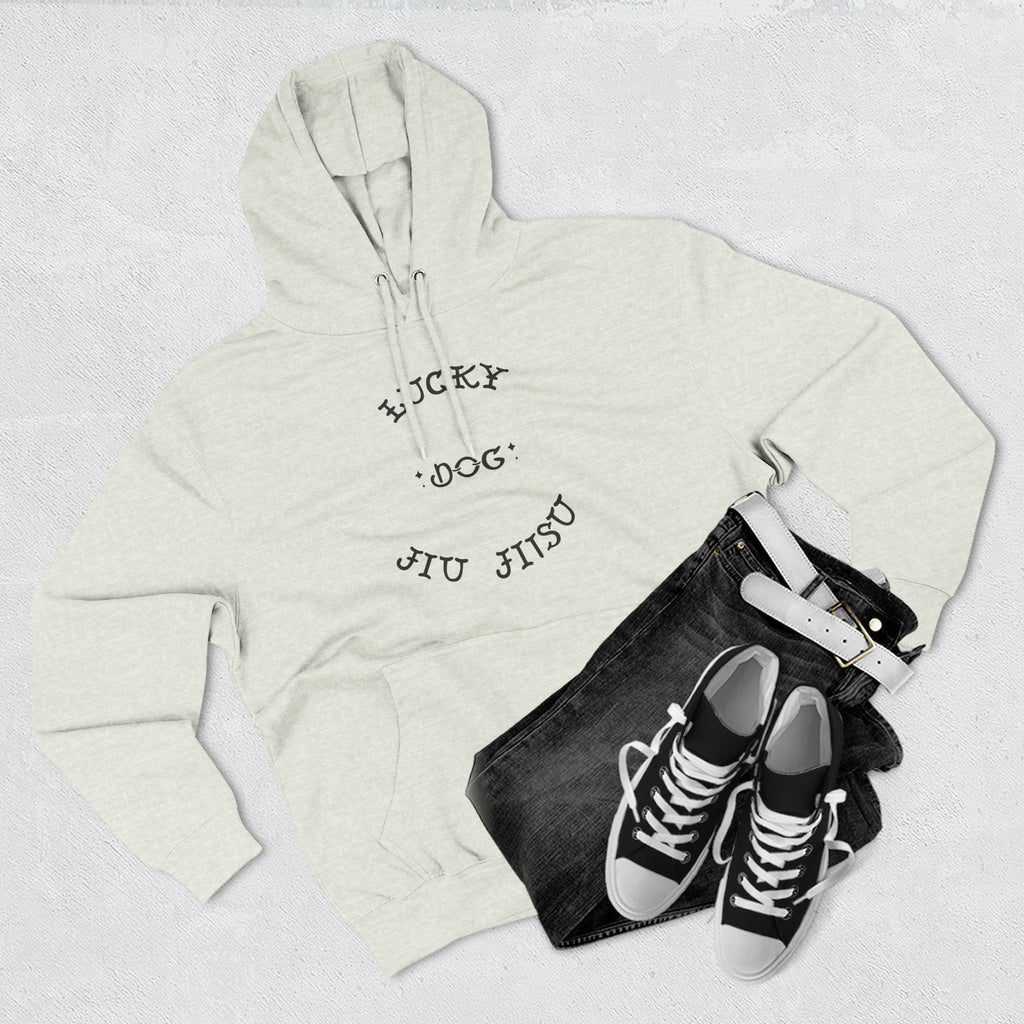 Lucky Dog Jiu Jitsu Fleece Hoodie Black Font for Martial Arts, Perfect Gift for BJJ Enthusiasts, Jiu Jitsu Apparel, Cozy Activewear, Gym Hoodie