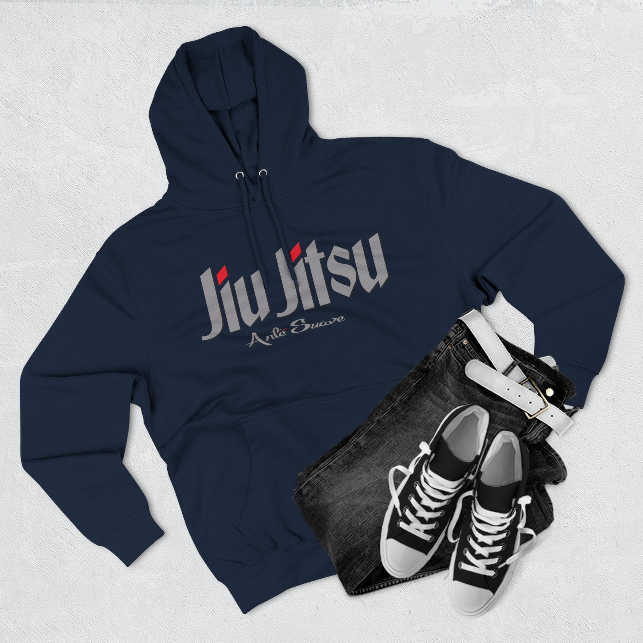 Three panel fleece Jiu Jitsu Hoodie for Martial Arts Lovers, Gifts for Athletes, Cozy Sports Apparel, Perfect for Training and Casual Wear