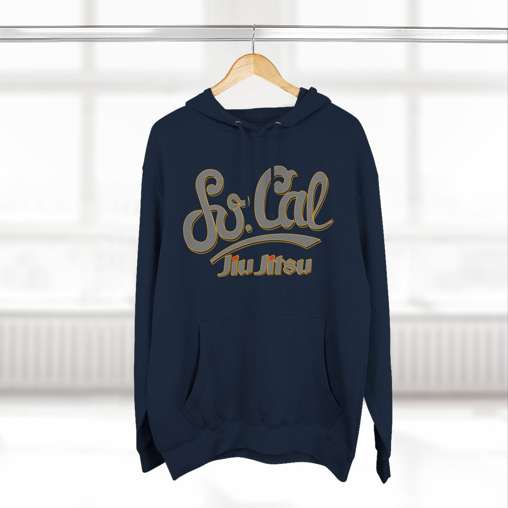 Grey So Cal Jiu Jitsu Hoodie, Comfortable Fleece, Perfect for Training and Casual Wear, Gift for Martial Arts Enthusiasts, Unisex Hoodie