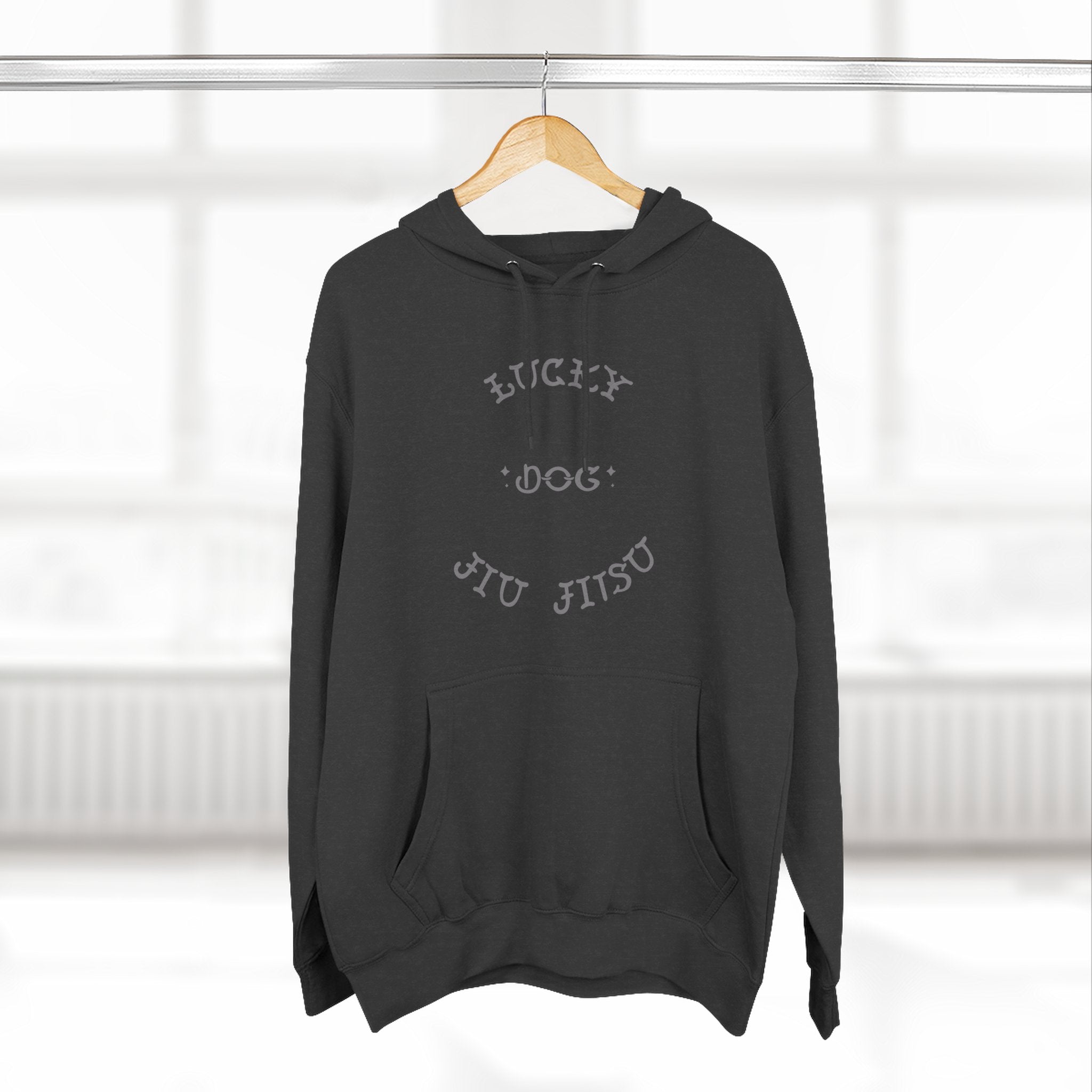 Stylish Lucky Dog Jiu Jitsu Hoodie  , Casual Wear, Gift for Martial Arts Enthusiasts, Gym Apparel, Unique Lucky Dog Gift