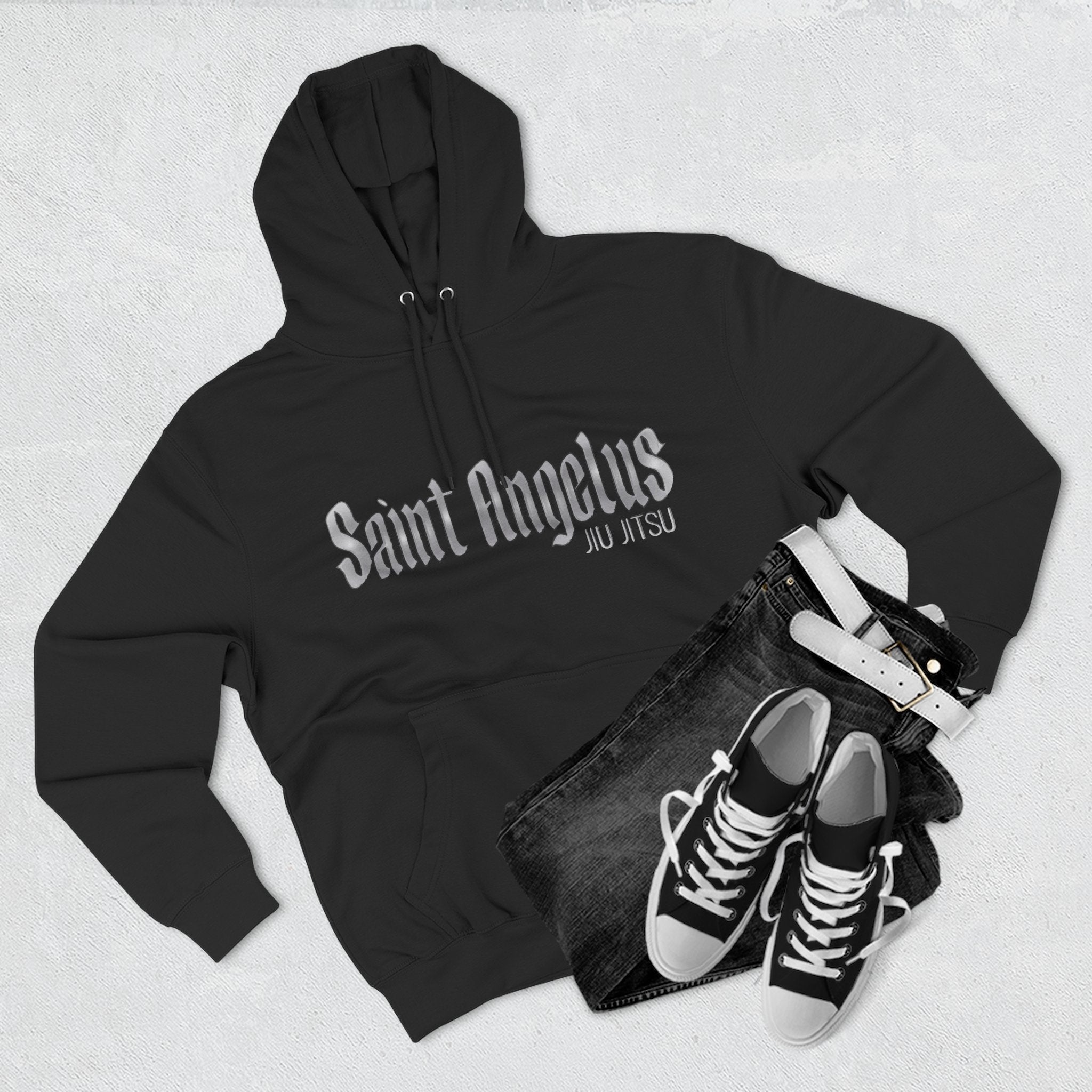 Saint Angelus (2) Jiu Jiutsu Stylish Three-Panel Fleece Hoodie - Cozy Casual Wear, Perfect Gift for Any Occasion, Streetwear, Layering Essential, Unisex Sweatshirt