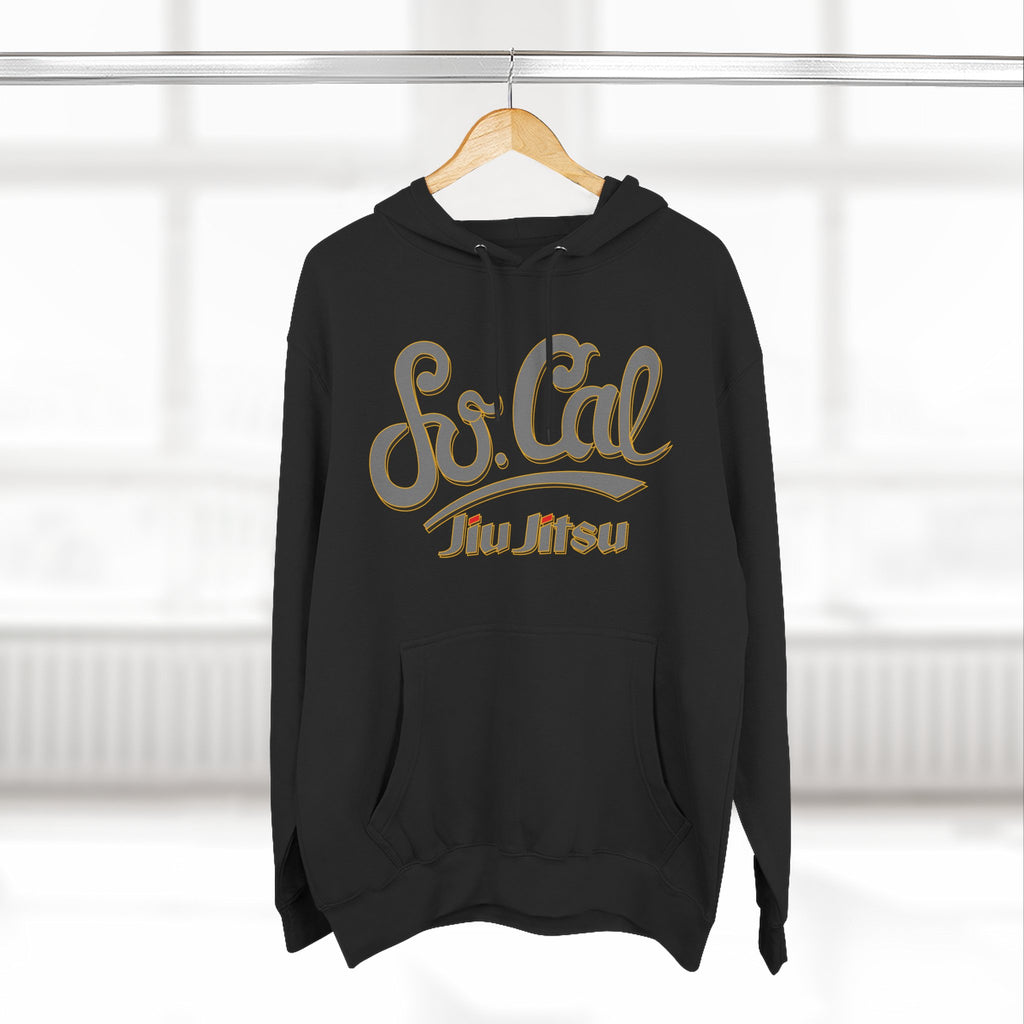 Grey So Cal Jiu Jitsu Hoodie, Comfortable Fleece, Perfect for Training and Casual Wear, Gift for Martial Arts Enthusiasts, Unisex Hoodie