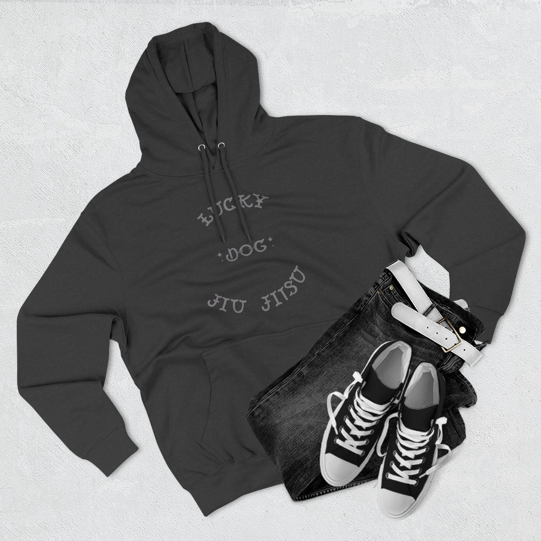 Stylish Lucky Dog Jiu Jitsu Hoodie  , Casual Wear, Gift for Martial Arts Enthusiasts, Gym Apparel, Unique Lucky Dog Gift