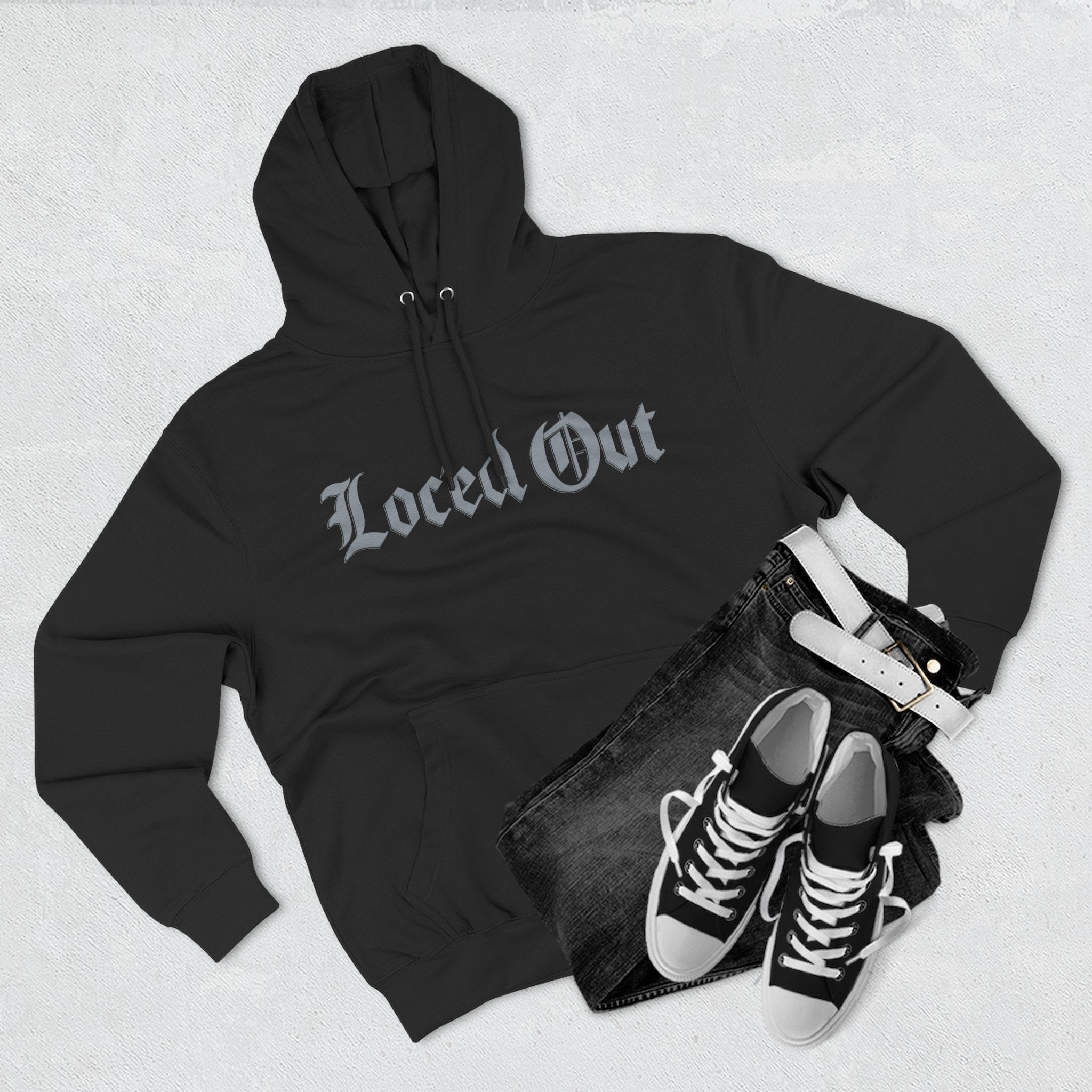 Loc- ed Out Three-Panel Fleece Hoodie - Cozy Streetwear, Perfect Gift for Teens, Casual Wear, Graphic Hoodie, Fall/Winter Fashion