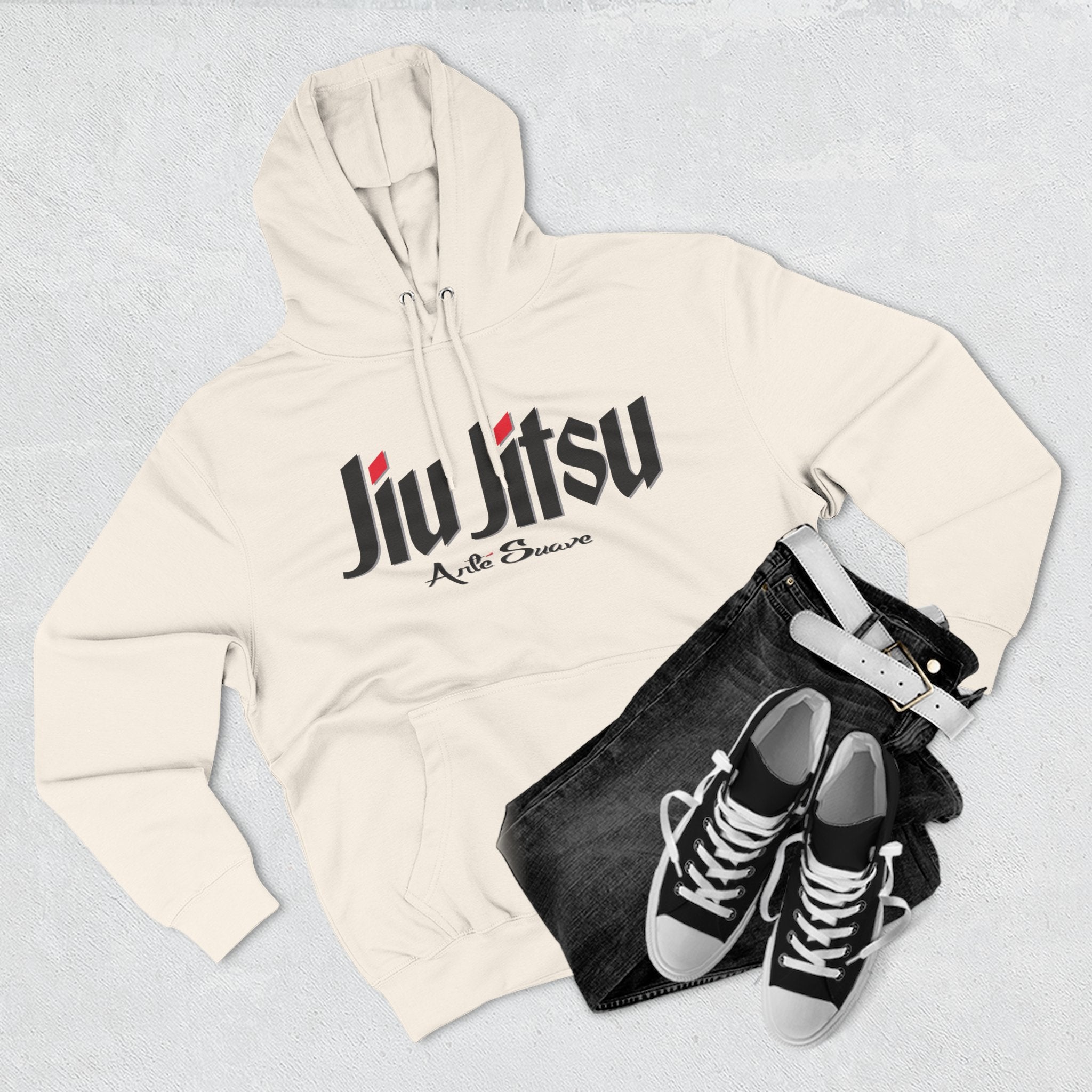 Jiu Jitsu Fleece Hoodie Black Font - Sporty Comfort for Martial Arts Lovers, Gifts for BJJ Practitioners, Casual Wear, Training Apparel, [...]