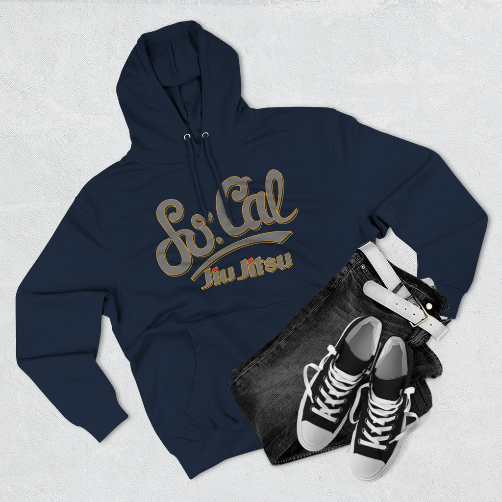 Grey So Cal Jiu Jitsu Hoodie, Comfortable Fleece, Perfect for Training and Casual Wear, Gift for Martial Arts Enthusiasts, Unisex Hoodie