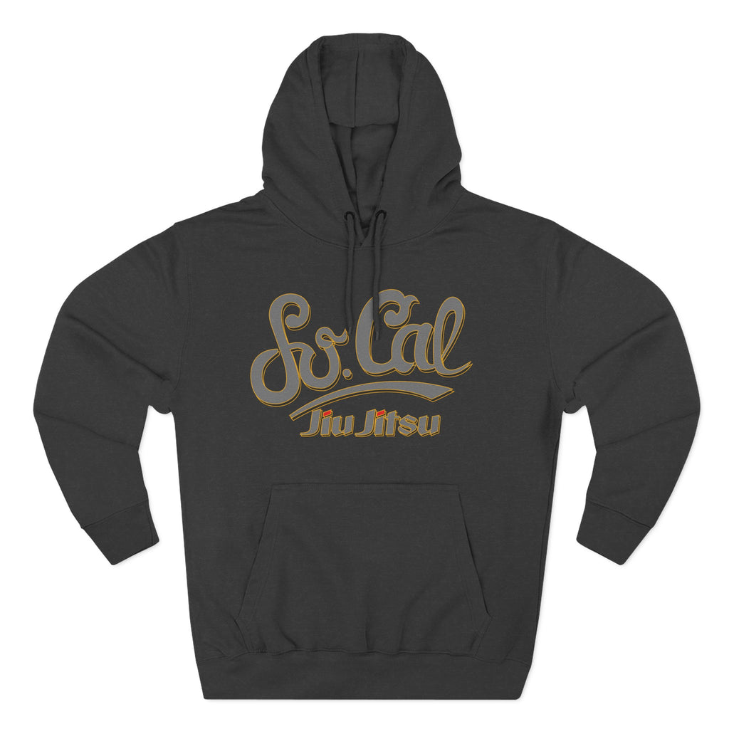 Grey So Cal Jiu Jitsu Hoodie, Comfortable Fleece, Perfect for Training and Casual Wear, Gift for Martial Arts Enthusiasts, Unisex Hoodie