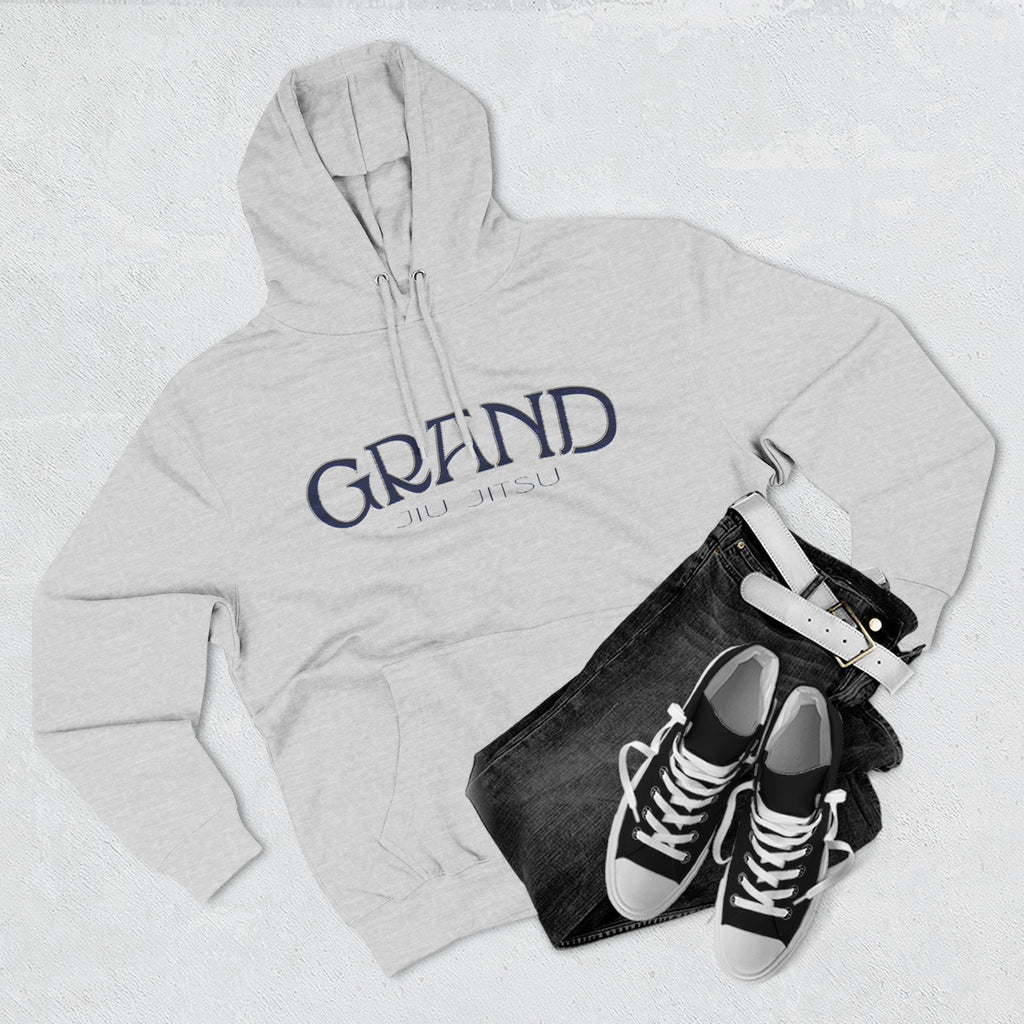 Grand Jiu Jitsu Three-Panel Fleece Hoodie, Cozy Casual Wear, Great for Lounging, Ideal Gift for Students, Perfect for Holidays and Celebrations