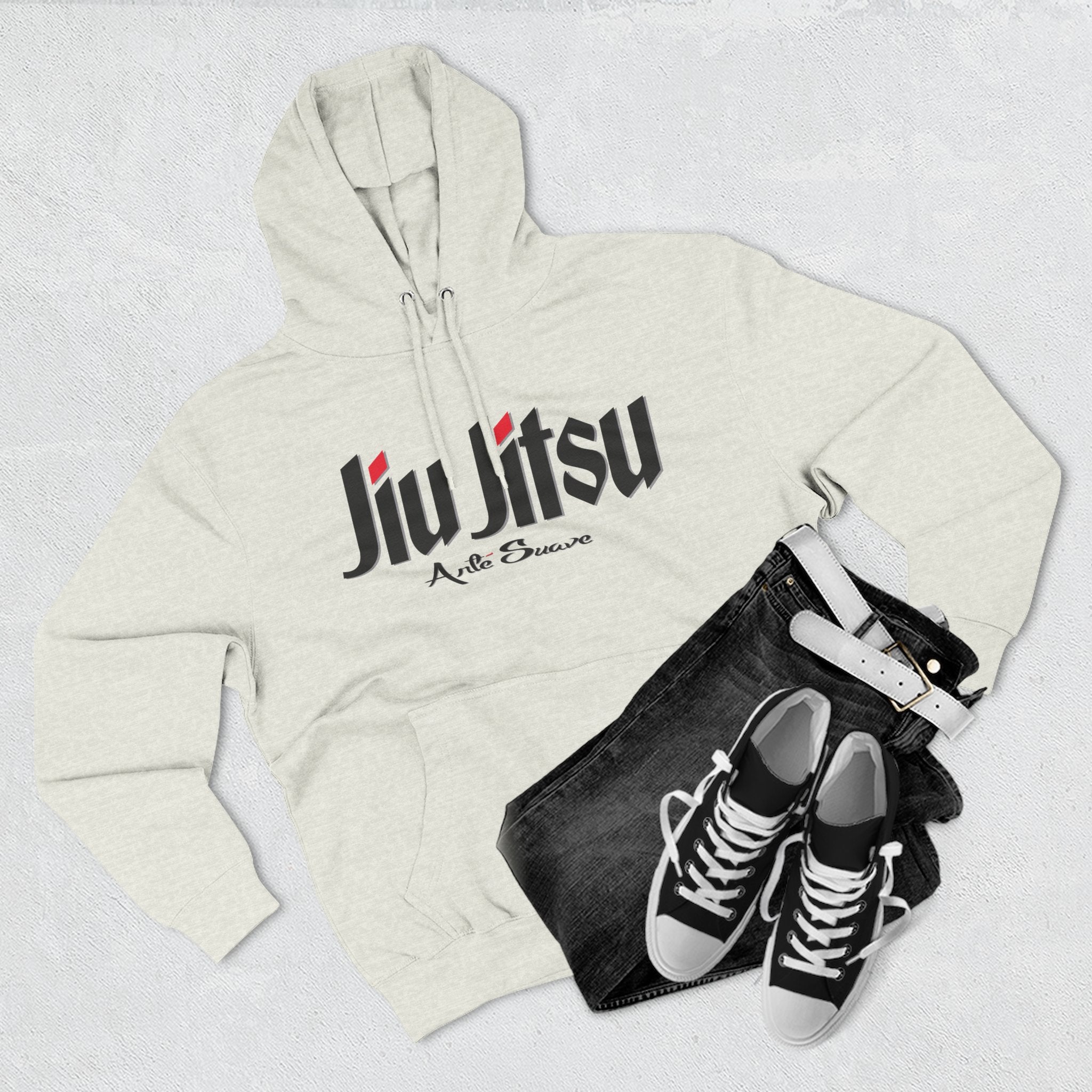Jiu Jitsu Fleece Hoodie Black Font - Sporty Comfort for Martial Arts Lovers, Gifts for BJJ Practitioners, Casual Wear, Training Apparel, [...]