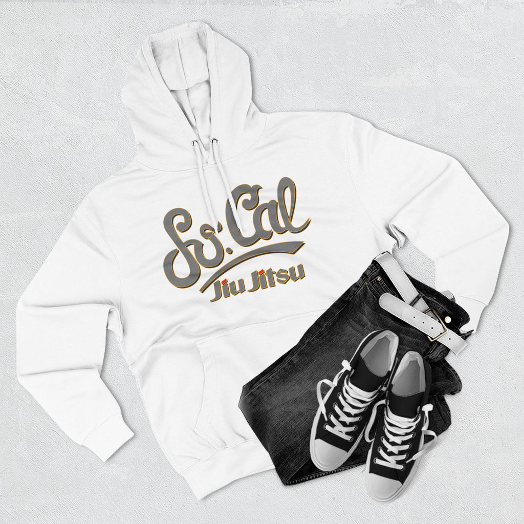 Grey So Cal Jiu Jitsu Hoodie, Comfortable Fleece, Perfect for Training and Casual Wear, Gift for Martial Arts Enthusiasts, Unisex Hoodie
