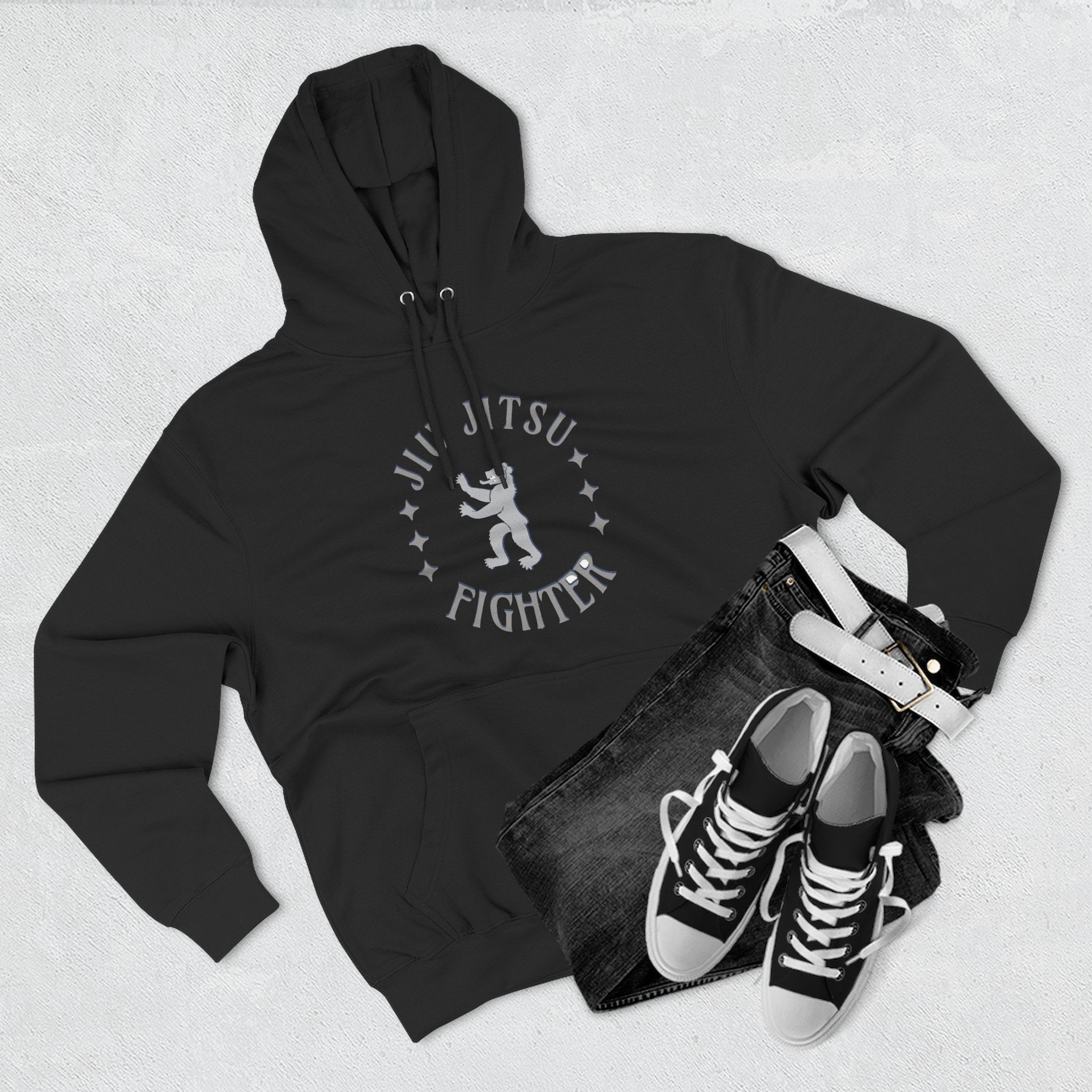 Jiu Jitsu Fighter Hoodie - Cozy Fleece Sweatshirt for Martial Arts Lovers, Gym Wear, Great Gift for BJJ Practitioners