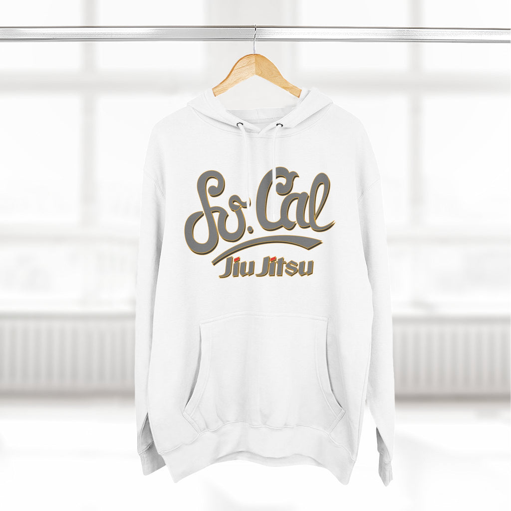 Grey So Cal Jiu Jitsu Hoodie, Comfortable Fleece, Perfect for Training and Casual Wear, Gift for Martial Arts Enthusiasts, Unisex Hoodie