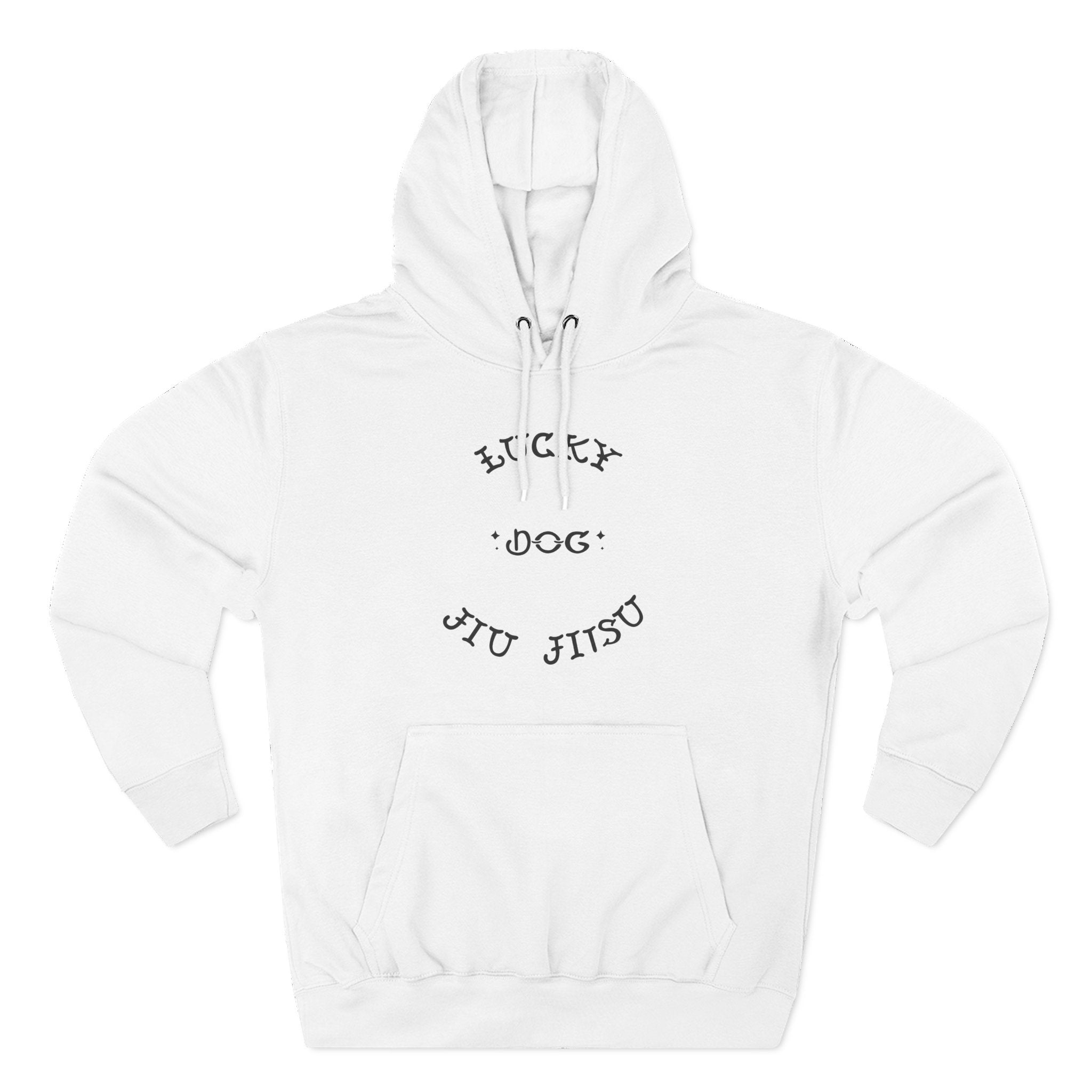 Lucky Dog Jiu Jitsu Fleece Hoodie Black Font for Martial Arts, Perfect Gift for BJJ Enthusiasts, Jiu Jitsu Apparel, Cozy Activewear, Gym Hoodie