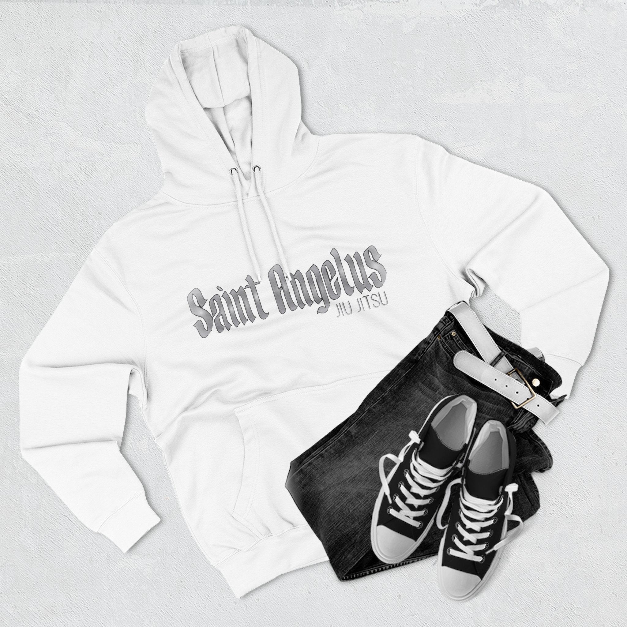 Saint Angelus (2) Jiu Jiutsu Stylish Three-Panel Fleece Hoodie - Cozy Casual Wear, Perfect Gift for Any Occasion, Streetwear, Layering Essential, Unisex Sweatshirt