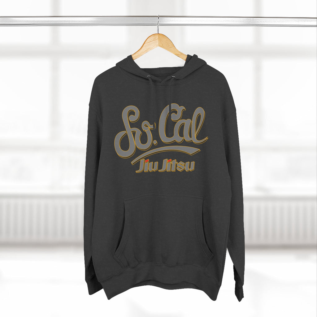 Grey So Cal Jiu Jitsu Hoodie, Comfortable Fleece, Perfect for Training and Casual Wear, Gift for Martial Arts Enthusiasts, Unisex Hoodie
