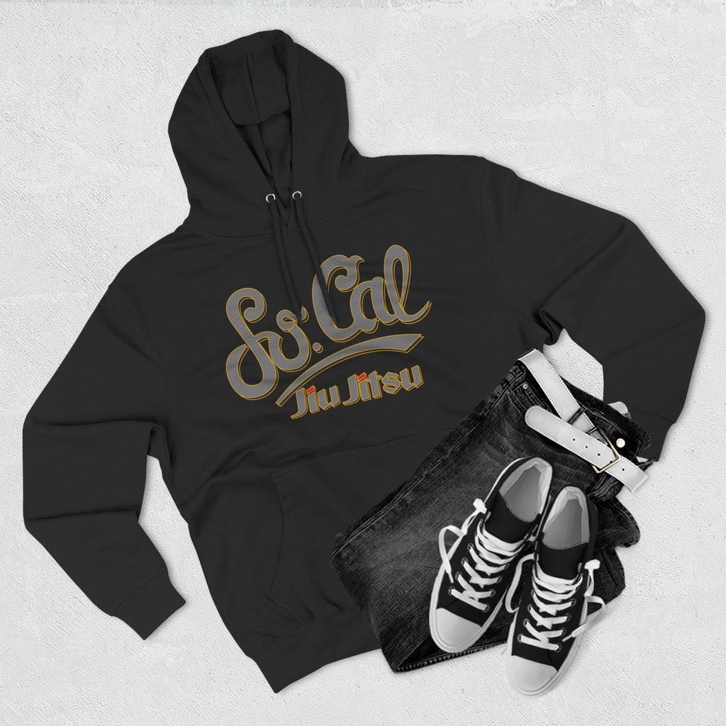 Grey So Cal Jiu Jitsu Hoodie, Comfortable Fleece, Perfect for Training and Casual Wear, Gift for Martial Arts Enthusiasts, Unisex Hoodie
