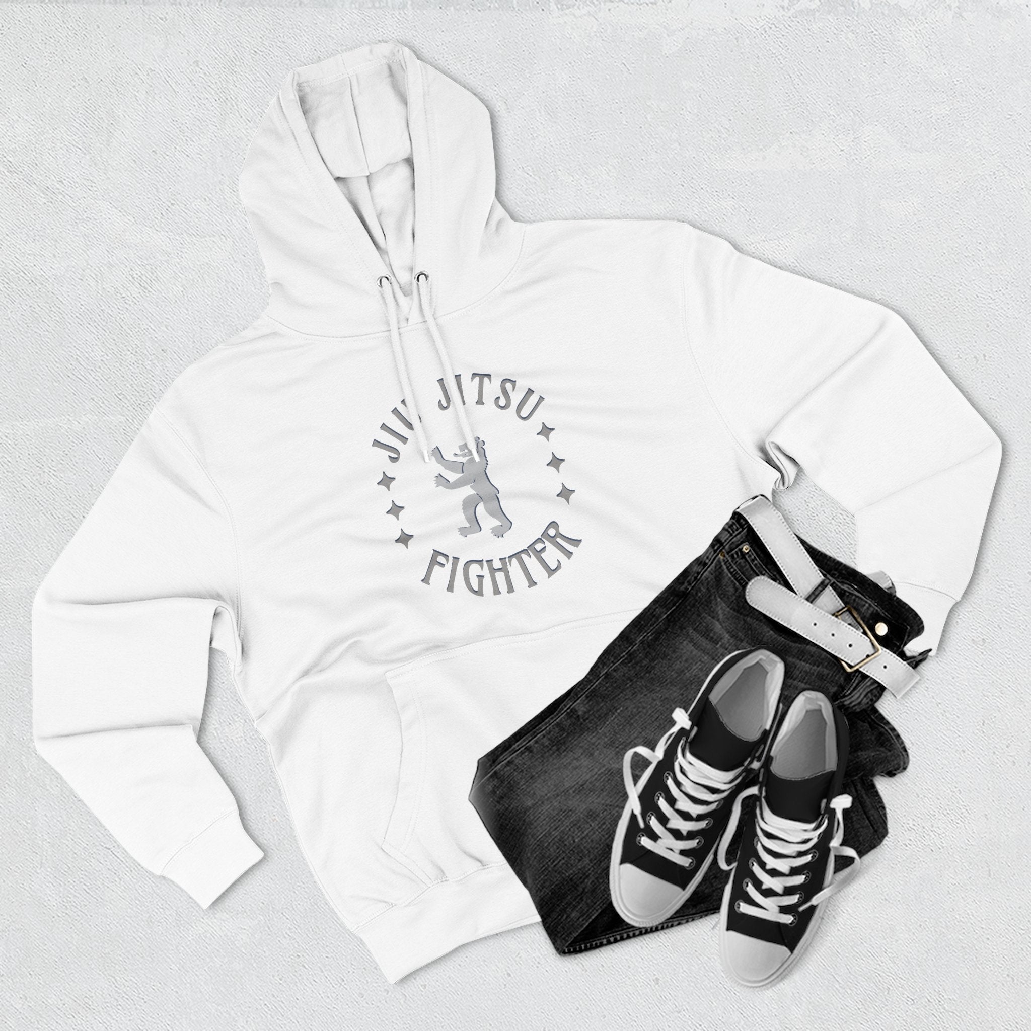 Jiu Jitsu Fighter Hoodie - Cozy Fleece Sweatshirt for Martial Arts Lovers, Gym Wear, Great Gift for BJJ Practitioners