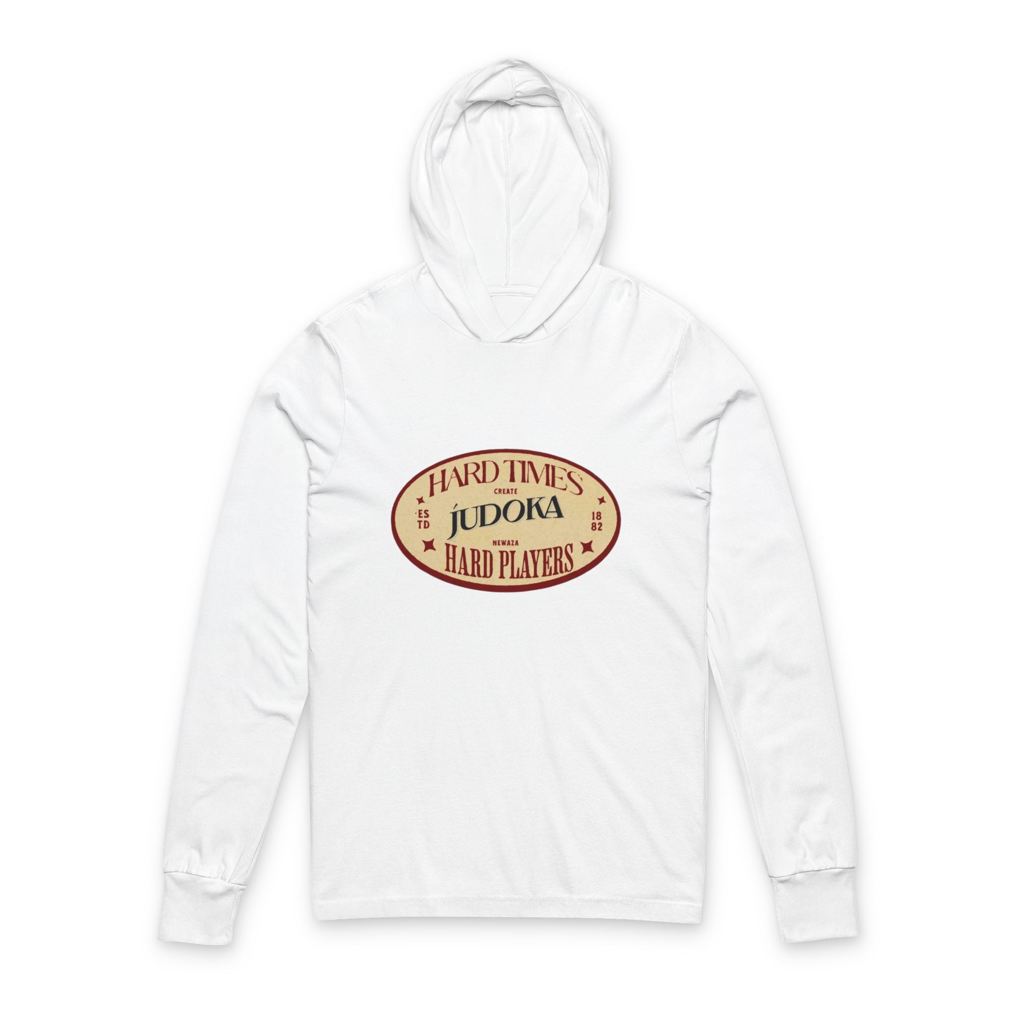 Judoka Hoodie Tee — "Hard Time for Judoka, Hard Players" Martial Arts Long-Sleeve Hooded Tee